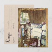 Cat Serving Tea Recipe Card Briefkaart (Voorkant / Achterkant)