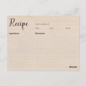 Cat Serving Tea Recipe Card Briefkaart (Achterkant)