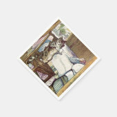 Cat Serving Tea Servetten (Hoek)