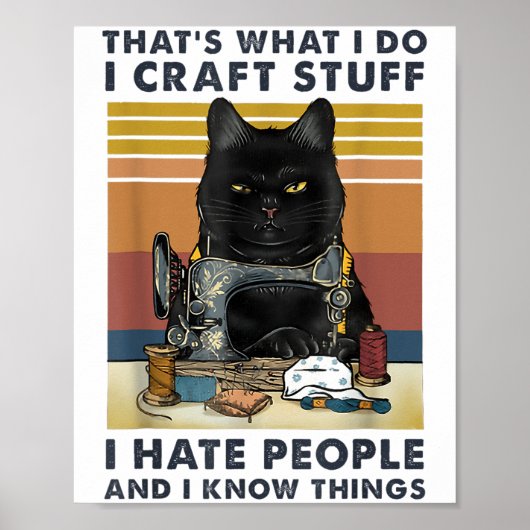 Cat Sewing That S What I Do I Craft Stuff I Hate P Poster (Voorkant)