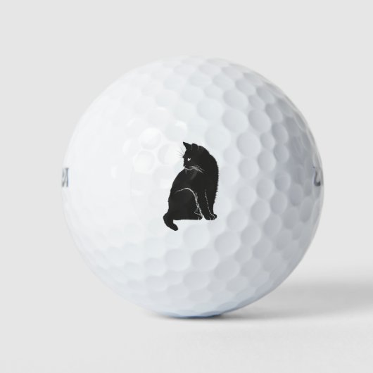 Cat Shadow Silhouette Black Animal Golfballen (Voorkant)