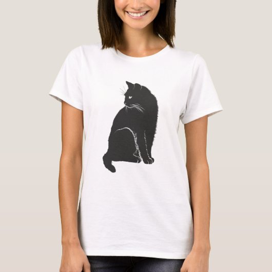 Cat Shadow Silhouette Black Animal T-shirt (Voorkant)