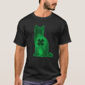 Cat Shamrock Clover Leaf Pajamas St. Patrick's Day T-shirt (Voorkant)
