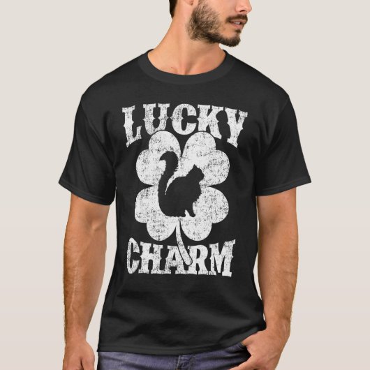 Cat Shamrock Lucky Charm Balinese Cat St Patrick T-shirt (Voorkant)