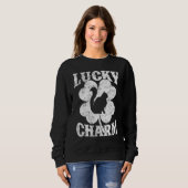 Cat Shamrock Lucky Charm Balinese Cat St Patrick Trui (Voorkant volledig)