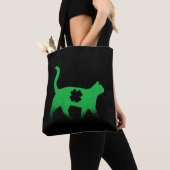 Cat Shamrock Saint Patricks Dag Tote Bag (Dichtbij)