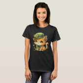 Cat Shamrock St Patrick s Day Leprechaun Hat Cute T-shirt (Voorkant volledig)