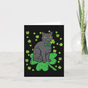 Cat Shamrock St Patricks Dag 4 Bladklaver Mannen W Kaart