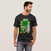Cat Shamrock St Patricks Day Cat Meowy Irish T-shirt (Voorkant volledig)