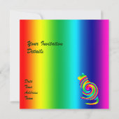 Cat Shaped Rainbow Twirl Kaart (Achterkant)