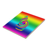 Cat Shaped Rainbow Twirl Tegeltje (Zijkant)