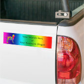 Cat Shaped Rainbow Twist Bumpersticker (Op Truck)