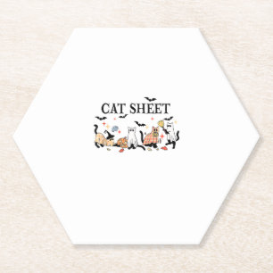 Cat Sheet Schattigee zwarte katten in spook Hallow Kartonnen Onderzetters