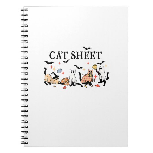 Cat Sheet Schattigee zwarte katten in spook Hallow Notitieboek (Voorkant)