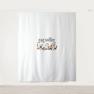 Cat Sheet Schattigee zwarte katten in spook Hallow Wandkleed