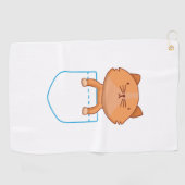 Cat Shirt - Cat in Pocket T-Shirt - Kat tshirt Golfhanddoek (Horizontaal)