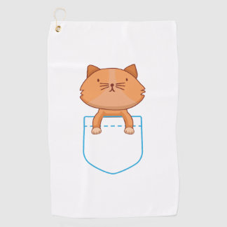 Cat Shirt - Cat in Pocket T-Shirt - Kat tshirt Golfhanddoek