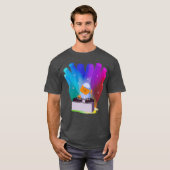 Cat Shirt Rainbow DJ Cat (Voorkant volledig)