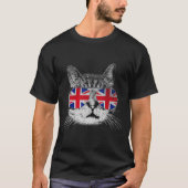 Cat Shirt Union Jack Flag Country Retro England Br (Voorkant)