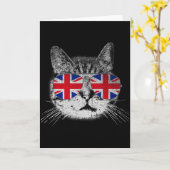Cat Shirt Union Jack Flag Country Retro England Br Kaart (Gele Bloem)