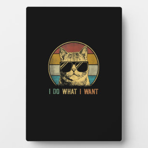 cat shirten voor mannen, Retro Ik doe wat ik wil g Fotoplaat