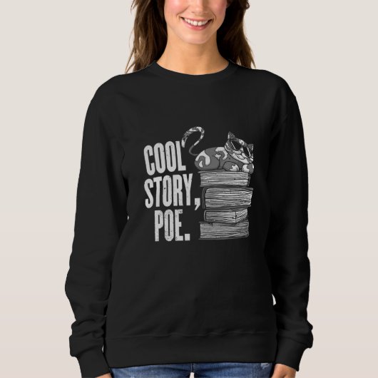 Cat Short Story Cat Cool Story Edgar Allan Reading Trui (Voorkant)