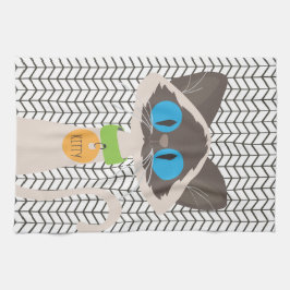 Cat Siamese Tonkinese Gepersonaliseerd Kat Theedoek