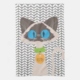 Cat Siamese Tonkinese Gepersonaliseerd Kat Theedoek
