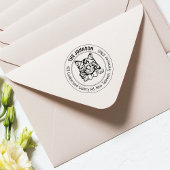Cat Siberisch familie retouradres Rubberstempel