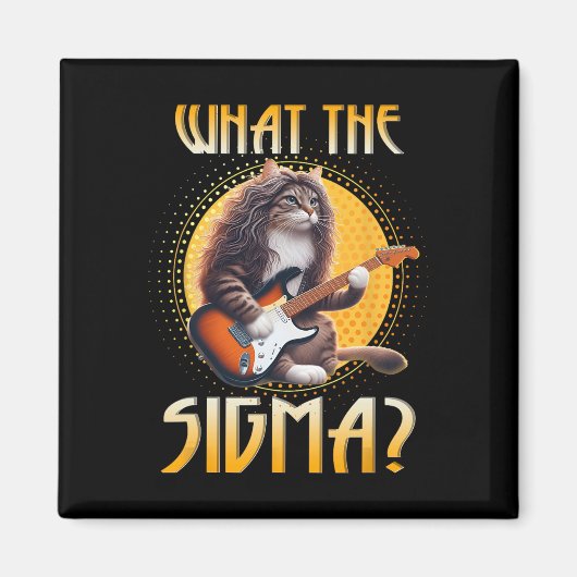 Cat Sigma Shirt Funny Sigma Brainrot Meme Rizz Sig Magneet (Voorkant)