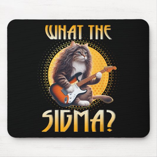 Cat Sigma Shirt Funny Sigma Brainrot Meme Rizz Sig Muismat (Voorkant)