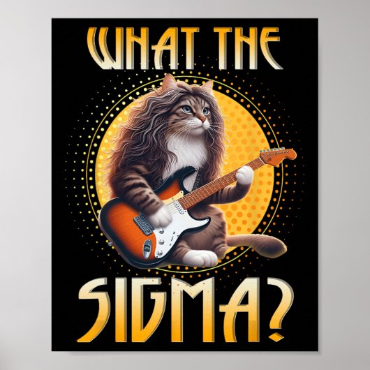 Cat Sigma Shirt Funny Sigma Brainrot Meme Rizz Sig Poster (Voorkant)