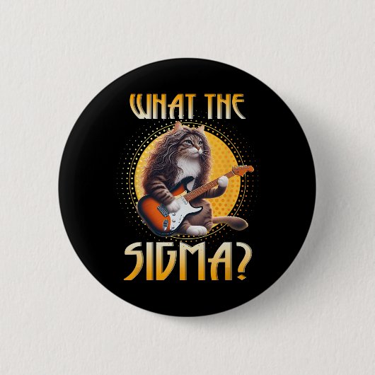 Cat Sigma Shirt Funny Sigma Brainrot Meme Rizz Sig Ronde Button 5,7 Cm (Voorkant)