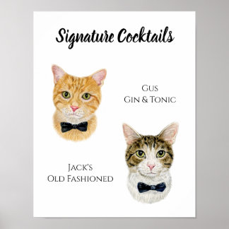 Cat Signature Drink Teken Poster