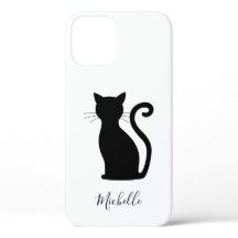Cat Silhouette Black en White Name Cute Black Cat