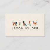 Cat Silhouette Cloud Waterverf Abstract Minimale Visitekaartje (Voorkant)