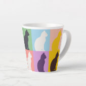 Cat silhouette colorful latte mok (Rechterhoek)