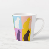 Cat silhouette colorful latte mok (Rechts)