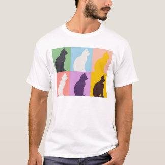Cat silhouette colorful t-shirt