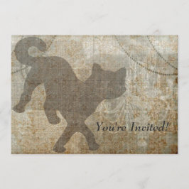 Cat Silhouette French Chandelier Adult Party Kaart