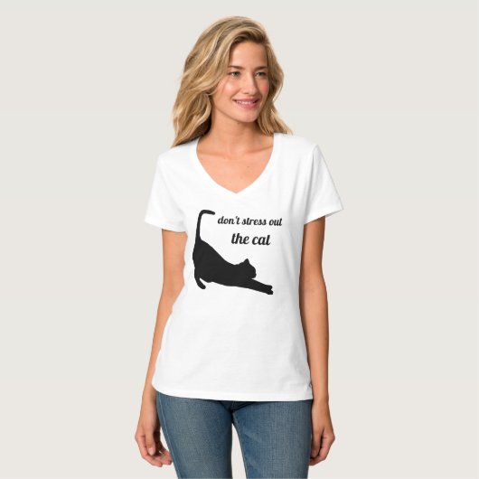 Cat Silhouette Funny T-shirt (Voorkant volledig)