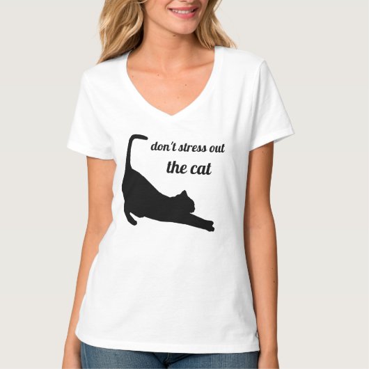 Cat Silhouette Funny T-shirt (Voorkant)