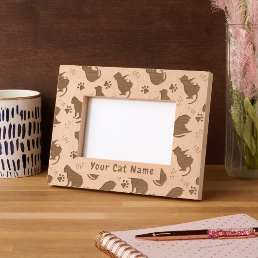Cat Silhouette Gegraveerde Lijstjes (Links)