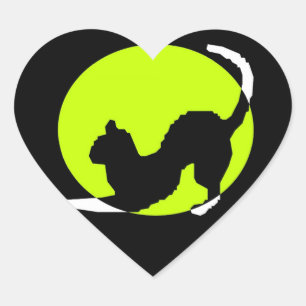 Cat Silhouette Hart Sticker