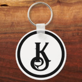 Cat Silhouette Heart Split Monogram Sleutelhanger (Achterkant)