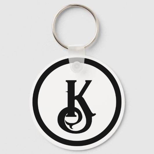 Cat Silhouette Heart Split Monogram Sleutelhanger (Achterkant)