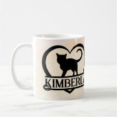 Cat Silhouette Heart Split Monogram Sunset Koffiemok (Links)