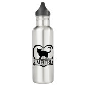 Cat Silhouette Heart Split Monogram Waterfles (Links)