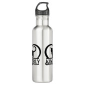 Cat Silhouette Heart Split Monogram Waterfles (Voorkant)