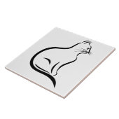 Cat silhouette illustratie tegeltje (Zijkant)